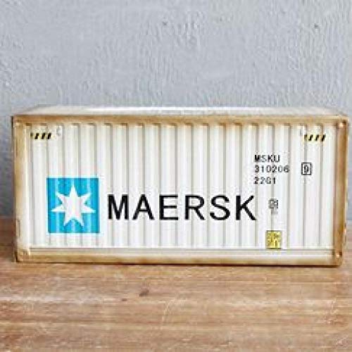Joeesun Vent de Fer Industriel créatif Art boîte à mouchoirs décoration Salon Table Basse Plateau décoratif de Bureau, Blanc MAERSK Cover