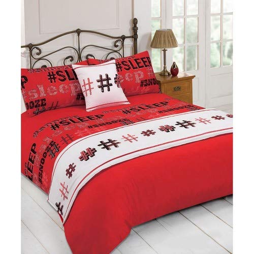 Just Contempo Juego de Cama Doble de 5 Piezas, Color Rosa, poliéster, Rojo, Matrimonio