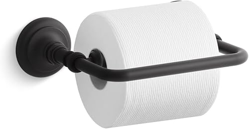 Kohler 72573-BL K-72573-BL Artifacts PIVOTING - Portarrollos de papel higiénico, color negro mate