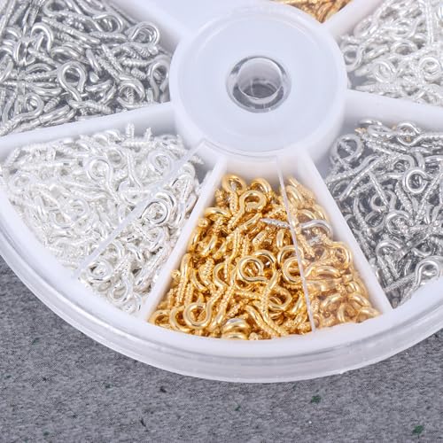 HOODANCOS Tornillos Ojo de Oveja Multiusos Mezcla de Colores con Anillas y Ganchos Metálicos para Manualidades y Hogar