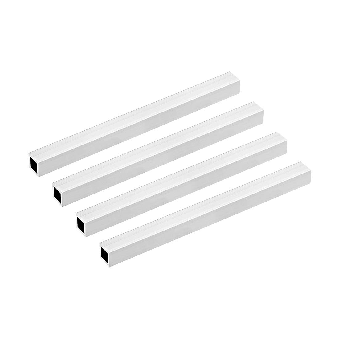 uxcell 6063 Aluminum Square Tube, 15mmx15mmx1.5mm Wall Thickness 200mm Length Seamless Straight Pipe Tubing 4 Pcs