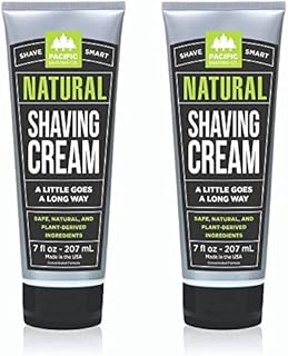 Pacific Shaving Company Natural Shaving Cream - Shea Butter + Vitamin E Shave Cream for Hydrated Sensitive Skin - Vegan Formula for a Smooth, Anti Redness + Irritation Free Shave Cream (2 Pack, 7 Oz)