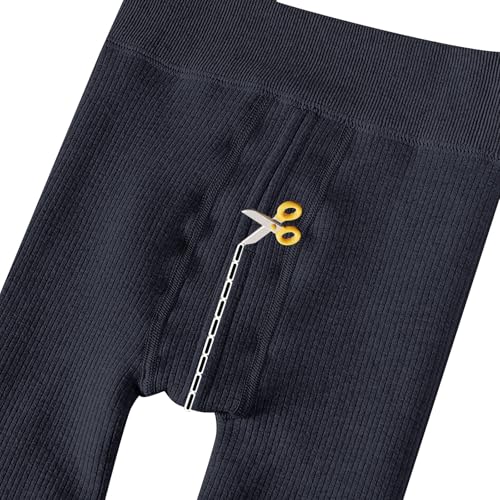 Girls Fleece Lined Leggings Kids Thick Thermal Ribbed Knit Footless Tights Winter Soft Cotton Pantyhose Stockings4