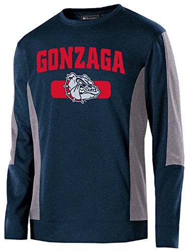 NCAA Gonzaga Bulldogs Men's Artillery Crew, Small, Navy Heather/Athletic Heather