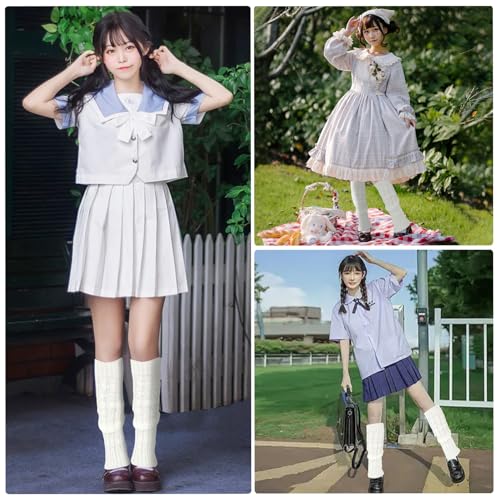 Junely Leg Warmers for Women 80s Cable Knit Leg Warmer for Ballet Dance Figure Skating Yoga Party Junior Neon Long Socks4