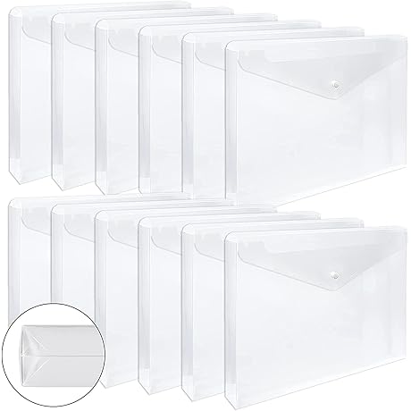 12-Pack EOOUT A4 Letter-Sized Plastic Envelopes