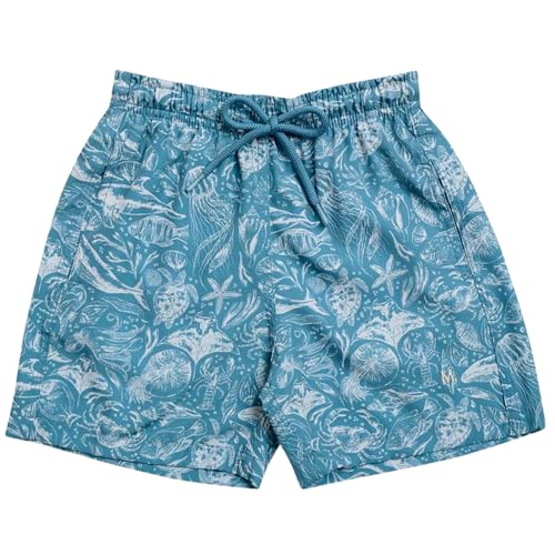 MASH INFANTIL Bermuda Short Praia Dryfast Conchas Menino, Azul Claro, G
