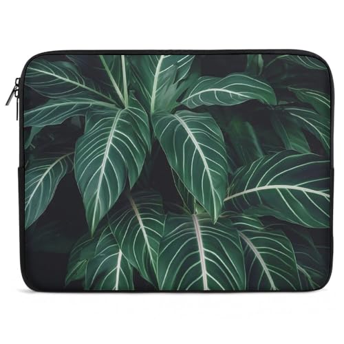 Funda para portátil 15 pulgadas verde hojas largas miniatura 1
