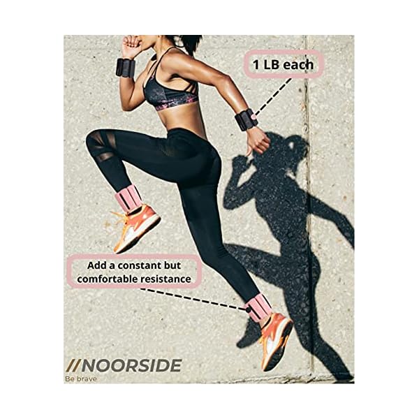 NOORSIDE Adjustable Wrist Weights sets for women , Ankle weights for women , Men Set of 2 ( 1.1 lb Each ) Leg & Arm… - Image 3