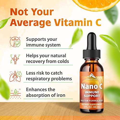 Zenith Labs NANOVITC Liquid Vitamin C Drops For Adults - Nano C Natural Immune Support Supplement thumb #1