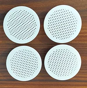 Spicado Traders Round Wall Air Hole Closer / Circle Air Cowl / Air Vent Grille Cover Ducting / Mosquito Net / Dust Controller White ( 1.5 Inch ) - Pack of - 4