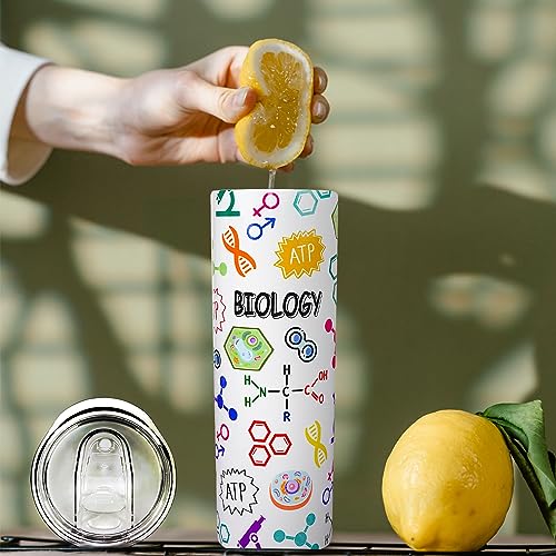 Biology Gift Biology Teacher Mug Biology Tumbler Cup Biology Teacher Gift for Women Men 20 Oz Stainless Steel Insulated Water Bottle With Lid and Straw - Image 3