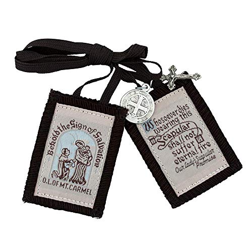 VILLAGE GIFT IMPORTERS Genuine Homemade Scapulars | 100% Real Wool | 6 Styles | Made in The USA | Durable and Beautiful Quality | Christian Jewelry (Traditional Brown (Brown Cords))