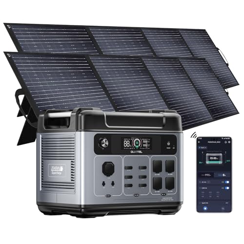 OUKITEL P2001 Plus 2400W/2048Wh Solar power station,2400W Solar Generator with 2x200W Solar Panels, 1800W Super Fast Charging, Emergency Power Station for Home, Camping, Outdoor Battery Backup