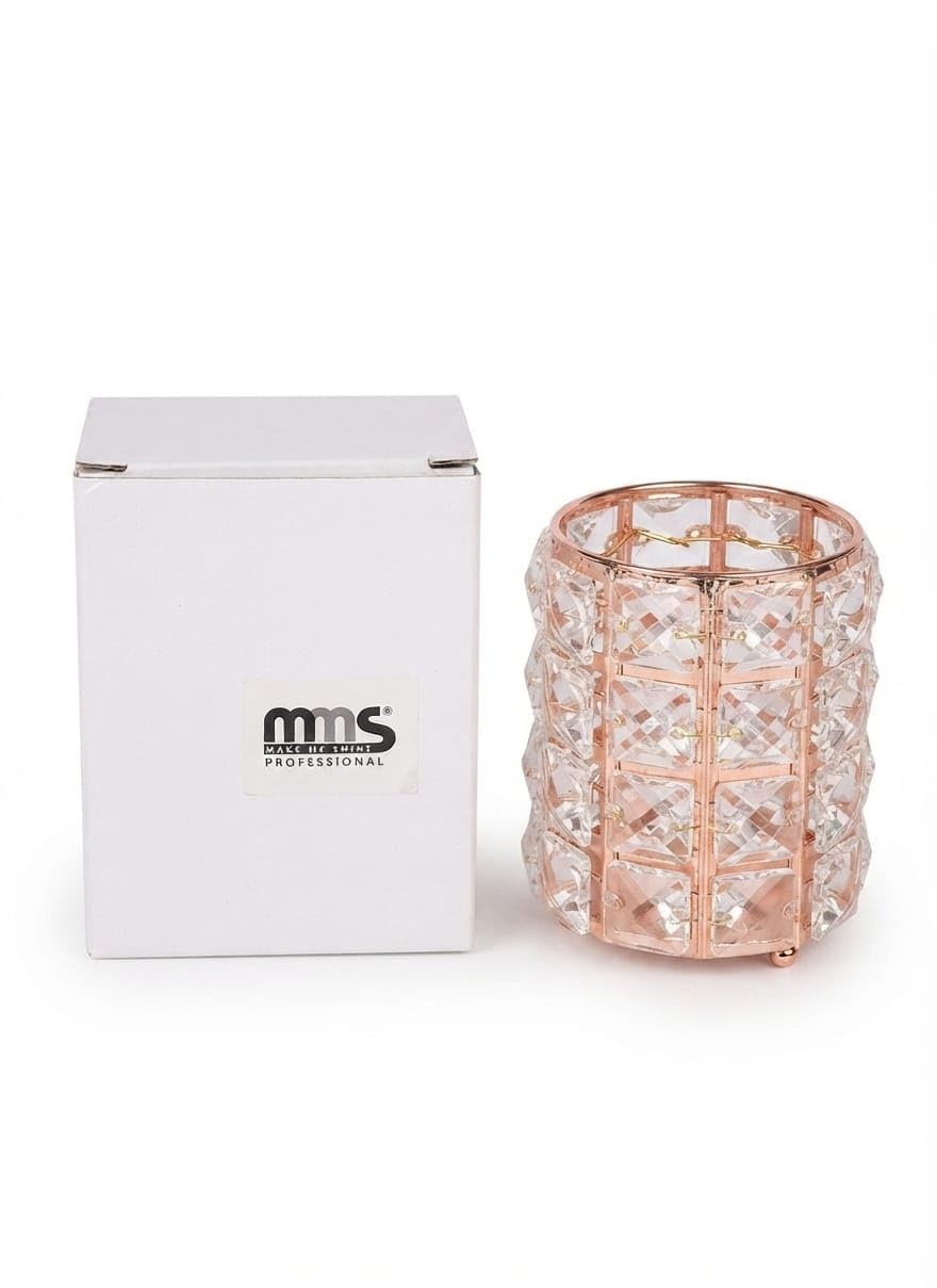 MMS Crystal Brush Holder, Makeup Brush (Gold/Clear) | Perfect for dressing tables, vanities, and professional salons-image-38