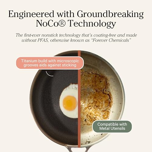 Our Place Titanium Pro Cookware Duo – Always Pan & Perfect Pot with Nonstick No-Coating Technology | Tri-Ply Titanium & Stainless Steel | Safe for Oven, Induction & All Cooktops up to 400°C | Gold - Image 4