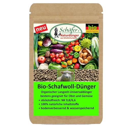Neu: Bio Schafwolldünger von Schäfer Naturdünger. Mini-Pellets aus deutscher Schurwolle. Universaldünger, Biodünger. Stickstoffreich. 850 g