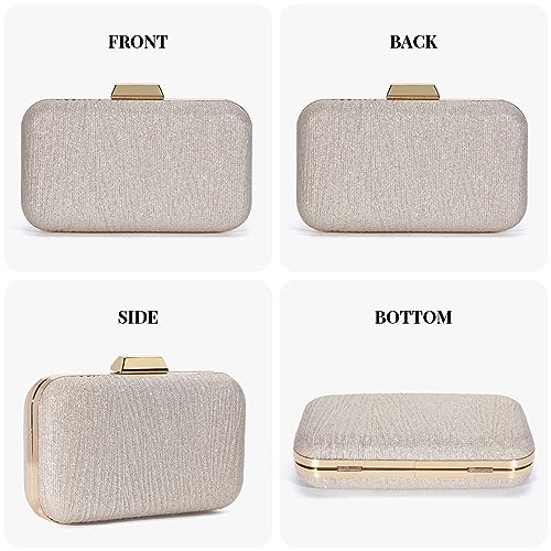 UBORSE Damen Clutch Abendttasche Glitter Handtasche Glänzend mit Kette Umhängetasche Modisch Elegant Schultertasche Portemonnaie Tasche für Cocktailparty Abendparty Tanzparty Geburtstag Hochzeit – Bild 3