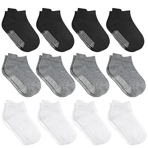 Image of Debra Weitzner 12 Pairs Non-Slip Toddler Ankle Socks With Grips for Baby Boys and Girls Anti-Slip Socks for Infant's Kids