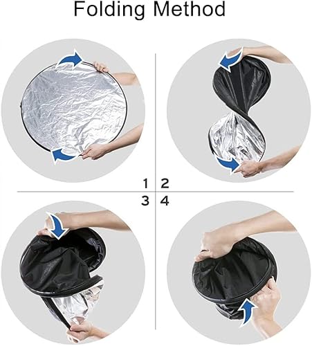 Miniatura 6 de Reflector de luz para fotografía con clip, 24 pulgadas, 5 en 1, portátil, 23.6in, redondo, plegable, multidisco, fotografía, estudio, foto, cámara,
