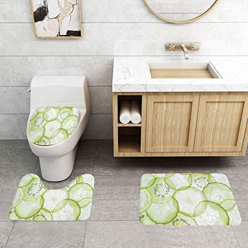 Badematten Set 3 Teilig,Toilettenmatte Set,3Er Badgarnitur Badezimmer Matte Set Dusch Bade Matte Vorleger Teppich 3D… – Bild 3