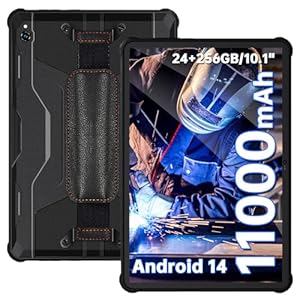 OUKITEL Tablet Rugerizada 10.1 Pulgadas RT9 Rugged Tablet Android 14 Tablet Resistente 24GB+256GB/TF 1TB Gaming Tablet 11000mAh 16MP+16MP Cámara Dual SIM 4G | WiFi | Face ID | GPS | OTG | IP68 | IP69K