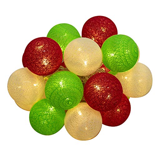 クリスマス イルミネーション LED 20球 屋内用 コットンボールランプ (1.クリスマス)