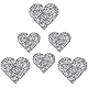 JKJF Liebe Herzform Aufnäher Strass Patches Wärmeübertragung Applique für Kleidung Jeans Jacken Hüte Rucksäcke Schuhe - 6 Stück 2 Größen