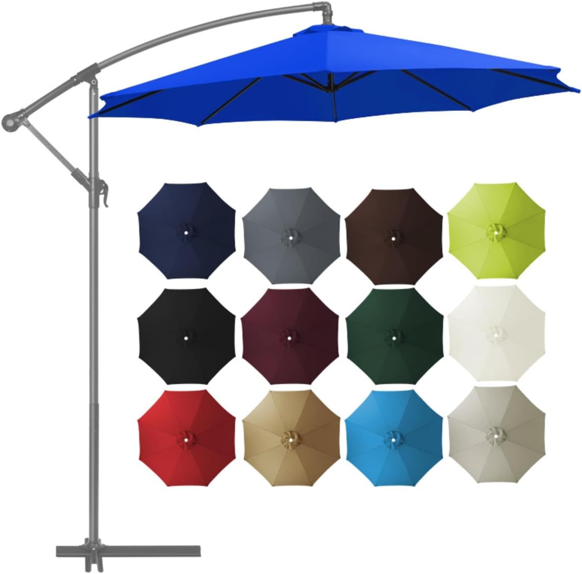 Outdoor courtyard sunshade replacement canopy - Garden center pillar umbrella waterproof polyester sunshade umbrella cloth (RED,2.5 meters/6 bones)