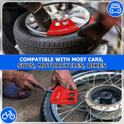 Image of 2 Rim Protectors for Tire Changing, Wheel Rim Guard Kit, Red
