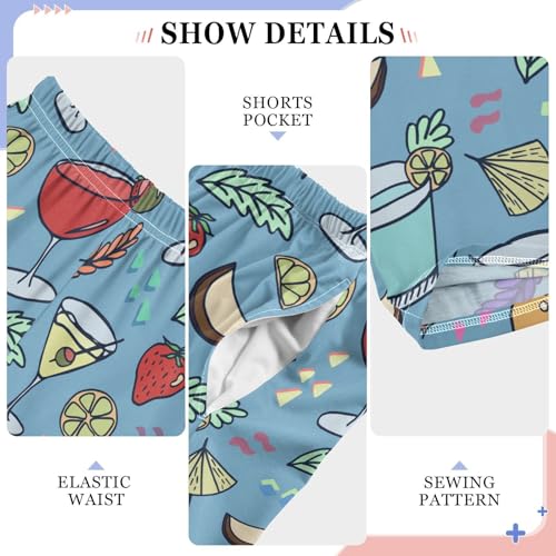 ZZKKO Cocktails Doodle Beverages Boys Pants for Kids Jogger Pants with Pockets S-XL4