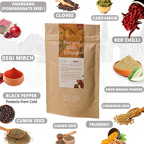 Image of Spiced Right Purani Dilli Chana /Chole Masala Powder (200 Gm) Blended with Traditional Indian Spice & Flavors for an Authentic Taste | Best for Cooking Sabji, Chhole, Chana, & Chickpeas