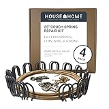 House2Home 25" Couch Spring Repair Kit to Fix Sofa Support for Sagging Cushions - Includes 4pk of Springs, Upholstery Spring Clips, Seat Spring Stay Wire, Screws and Installation Instructions