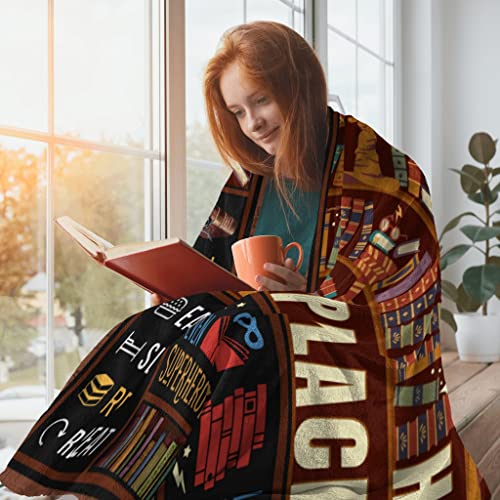 Book Lovers Gifts Reading Blanket, Gifts For Book Lovers Women, Best Gifts For Bookworm, Book Club Gifts/Bookish Gifts/Librarian Gifts/Literary Gifts For Book Lovers, Book Lovers Throw Blanket 60"X50" #TOP4