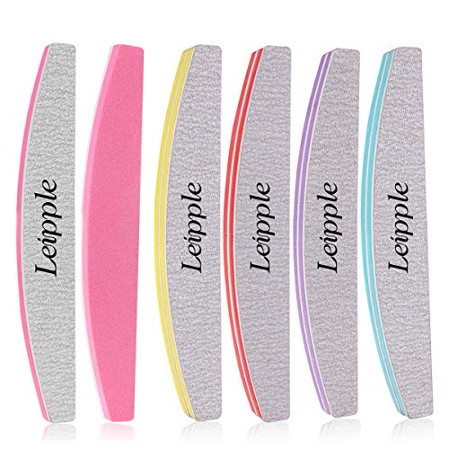 limas de uñas profesionales 100/180- limas para uñas de doble cara esponja herramientas de cuidado de mascotas para uso doméstico y salón (10 Piezas) Cover