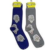 Foozys Men’s Einstein Iconic Men Themed Novelty Crew Socks | 2 Pairs Included in Two Colors