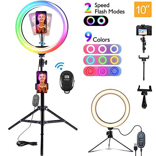 ?Nouvelle? Lumière Anneau avec Trépied Stable Aluminium, NaCot 10" 150 LEDs Ring Light, Lampe Annulaire 3000K-6500K 9 Modes Eclairage 13 Luminosité pour Youtube, Vlog, Maquillage