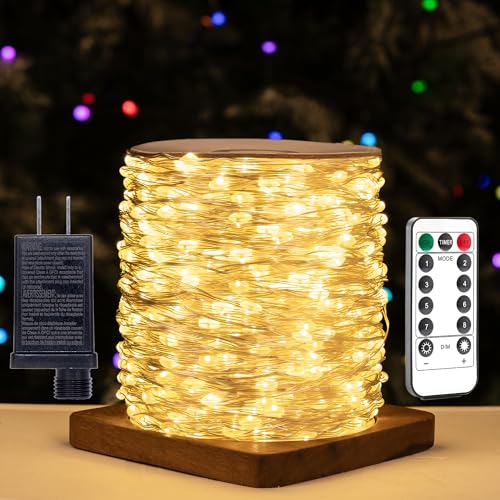 66FT Waterproof Fairy Lights with Remote, 200 LEDs, 8 Modes for Indoor & Outdoor Decoration