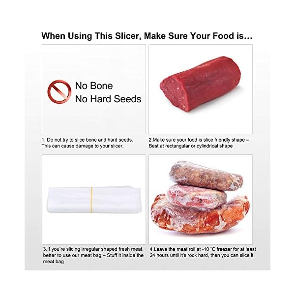 Manual Frozen Meat Slicer, befen Upgraded Stainless Steel Meat Cutter Beef Mutton Roll Food