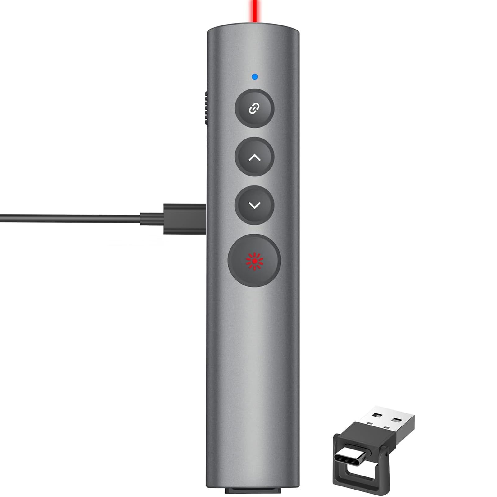 Rechargeable Hyperlink Presentation Clickers for PowerPoint, USB-C/A Presentations Power Point Remote Clicker, Wireless Presenter Remote for Computer/