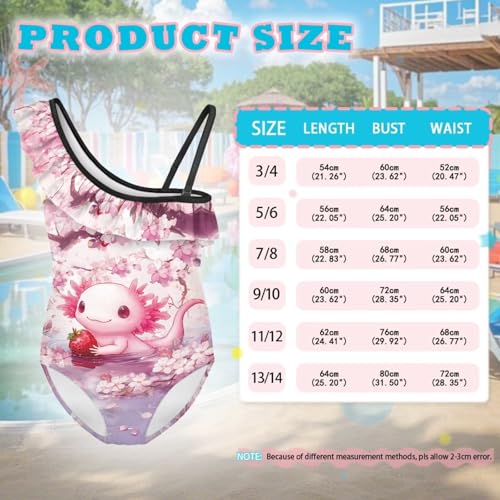 Girls One Piece Swimsuits Halter One Shoulder Ruffle Kids Bathing Suit Summer Quick Dry Beach Swimwear 3-14 Years4