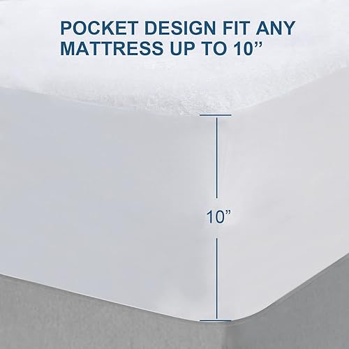 Miniatura 5 de Protector de colchón para cuna de 33 x 75 pulgadas impermeable de toalla de bambú suave y silencioso perfecto para colchón de sofá cama de 33 x 75