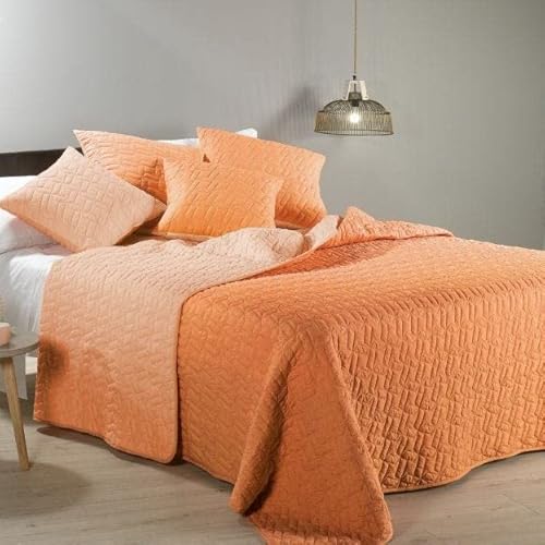 Caleffi Trapuntino Copriletto trapuntato matrimoniale due piazze double face Pagoda arancio