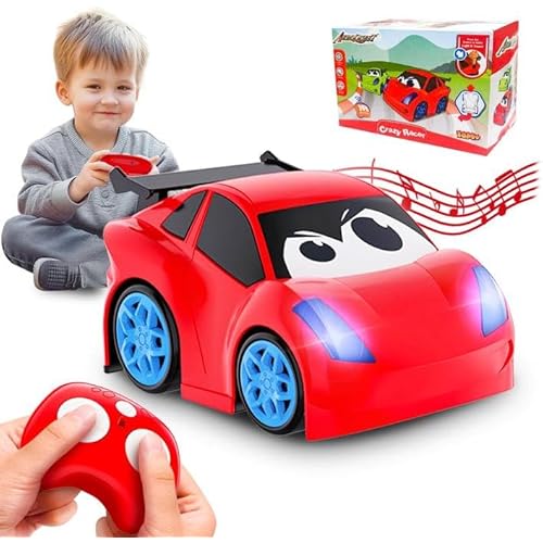 Remote Control Car, RC Car Toy with Lights and Sounds for Boys, Girls and Toddlers Ages 1-3 2-4 4-7 & 3 Years Old