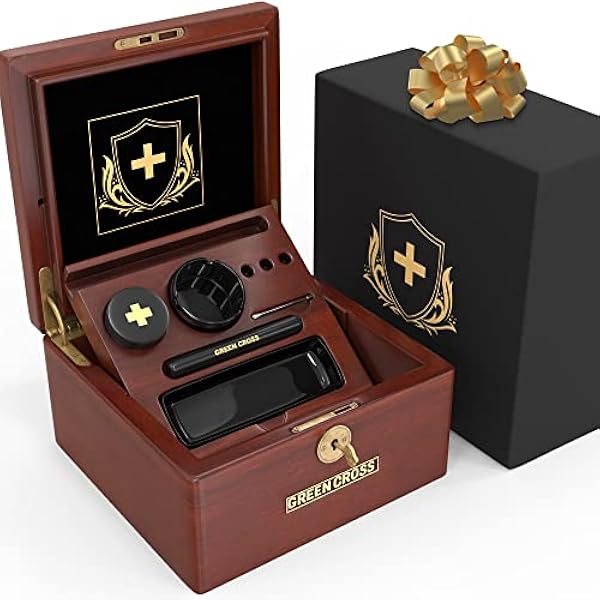 GREEN CROSS Handgemaakte Luxe Opbergdoos Decoratieve Doos Lock Box Met Sleutel Houten Doos Met Accessoires Voor Thuis En Organisatie