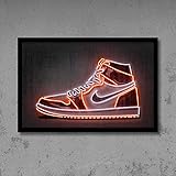 FUYUHAN Sneaker Kunstdruck Basketballschuhe Poster Straßenwandkunst Neon Leinwand Geschenkidee Mann Büro und Wohnkultur 42x60cm Kein Rahmen