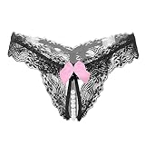 Lyeacs Women’s Sexy Panties,Lace Thongs G-String with Pearls Ball