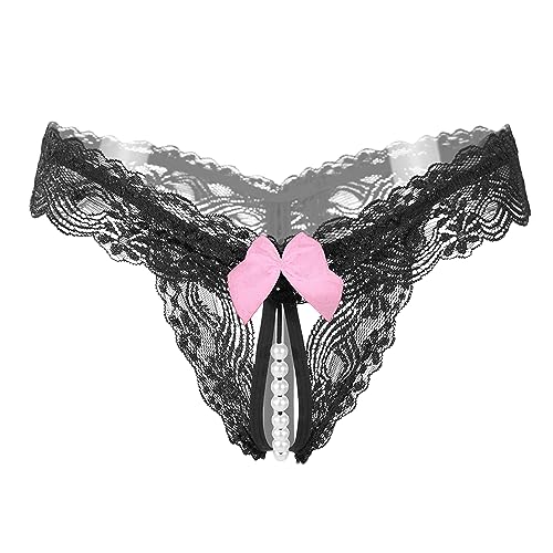 Lyeacs Women’s Sexy Panties,Lace Thongs G-String with Pearls Ball