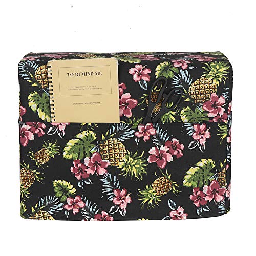 Sewing Machine Case Cover, Quilted Sewing Machine Dust Cover with Pockets for Extra Accessories Fits Most Standard Brother Singer Machines, Sewing Storage Case Keep Clean and Safe (Tropical Pineapple) - Thumbnail 4