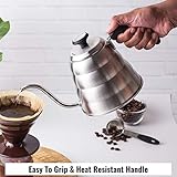 InstaCuppa Stainless Steel Pour Over Coffee & Tea Kettle with Built-in Thermometer for Exact Temperature, Gooseneck Spout for Smooth Pouring, Easy to Grip & Heat Resistant Handle, 1200 ML